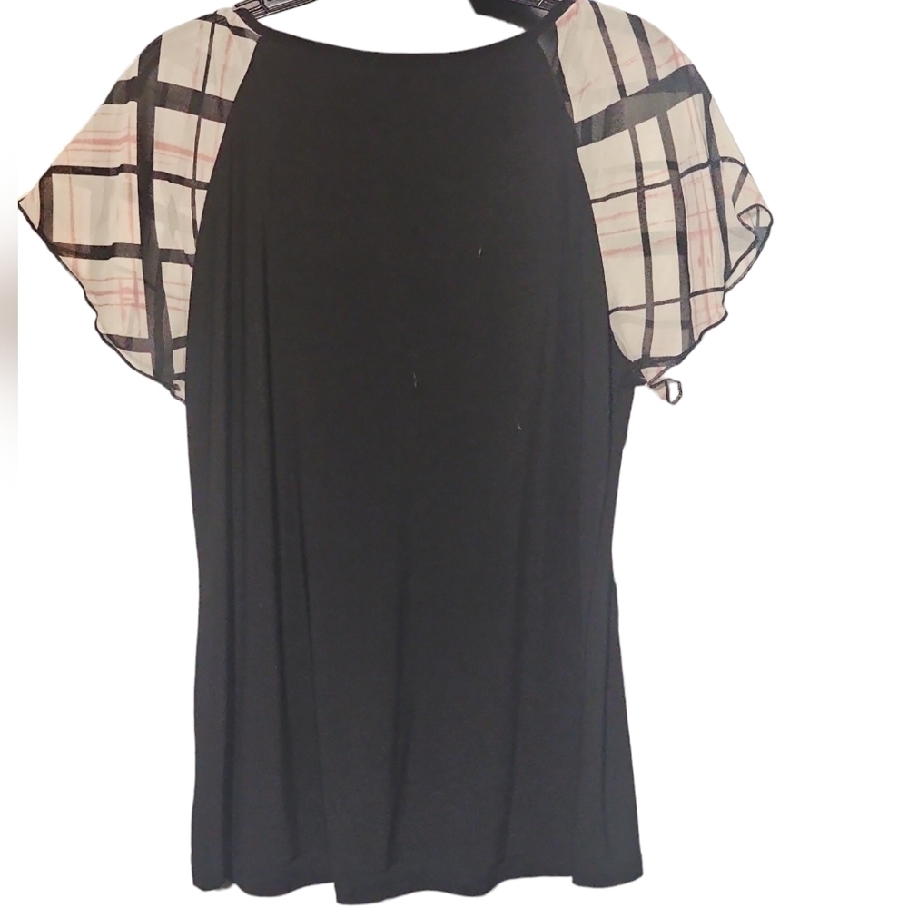 Liz Mccoy blouse shirt, tan, black, light pink, large - Picture 2 of 5